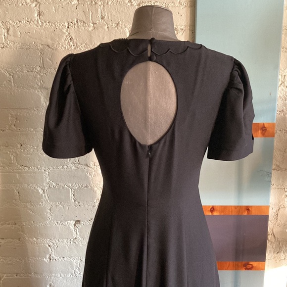 Alexa Chung Scallop Panelled black crepe maxi dress with cutouts NWT US size 6 - Picture 2 of 15